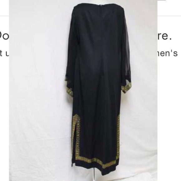 Vintage 1970s L'Aiglon Black Maxi Dress 👗 - Picture 2 of 4